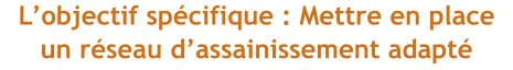 L’objectif spécifique : Mettre en place un réseau d’assainissement adapté